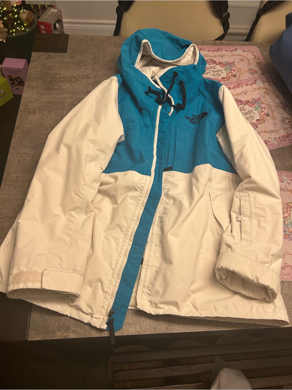 The North Face Two-Tone Blue & White Hooded Jacket